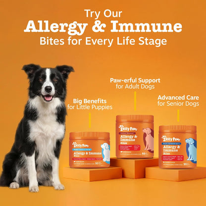 Zesty Paws Dog Allergy Chews - Dog Allergy Relief, Lamb, 90 Ct