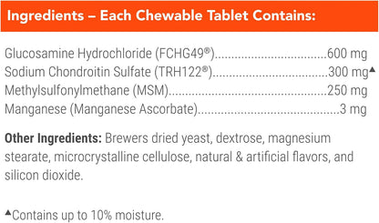 Nutramax Cosequin Joint Supplement for Dogs, MSM+HA, Chew Tablets, 250ct