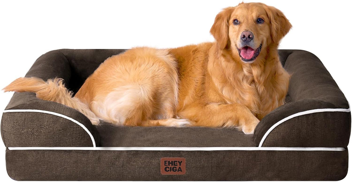 EHEYCIGA Orthopedic Extra Large Dog Bed, Waterproof Washable XL Pet Bed 44"