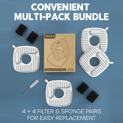 Veken Cat Water Fountain Filters, F1 Series, 4 Pack Replacement Filters