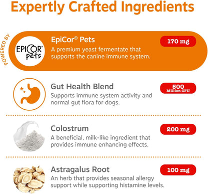 Zesty Paws Dog Allergy Chews - Dog Allergy Relief, Lamb, 90 Ct