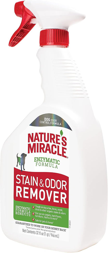 Nature’s Miracle Dog Stain & Odor Remover, Enzymatic Cleaner, 32 oz