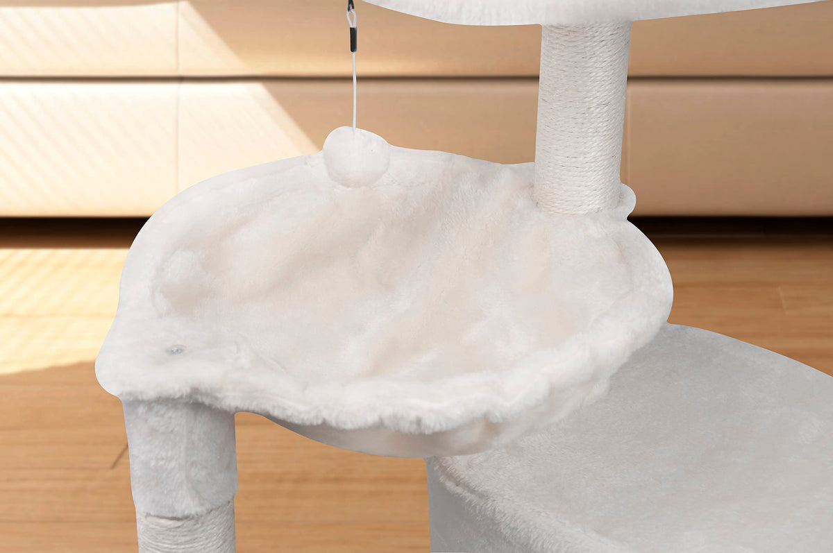 YUNIQUE Cat Tree with Cat Condo and Big Hammock, Grey