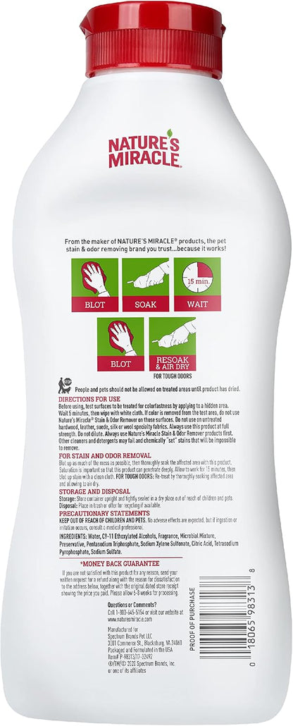 Nature’s Miracle Dog Stain & Odor Remover, Enzymatic Cleaner, 32 oz