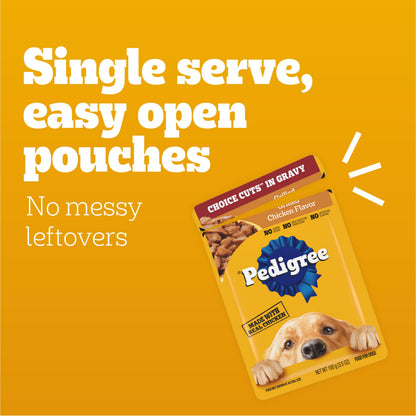 Pedigree Choice Cuts Wet Dog Food Pouch, Protein Variety, 3.5 oz, 30 Count