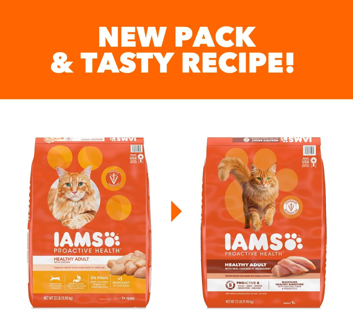 IAMS Proactive Health Healthy Adult Dry Cat Food, Chicken, 22 lb