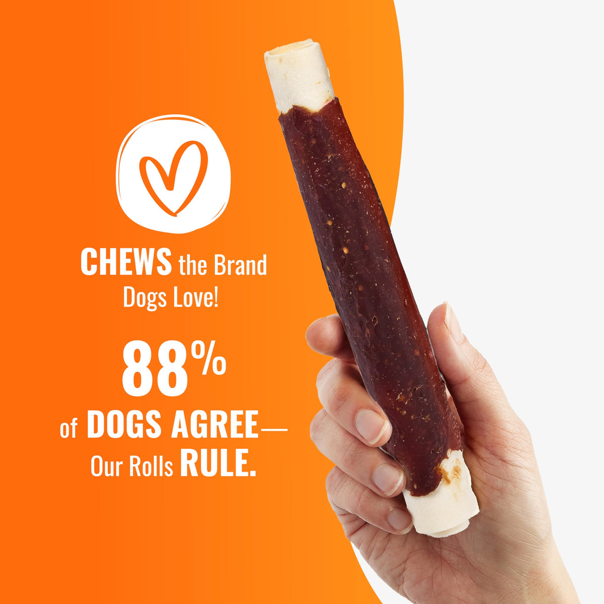 Good 'n' Fun Roll Long-Lasting Dog Treat for Large Dogs, 6 Count