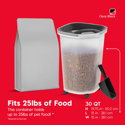 IRIS USA Dog Food Storage Container, Up to 10 lbs, Clear/Gray, Made in USA