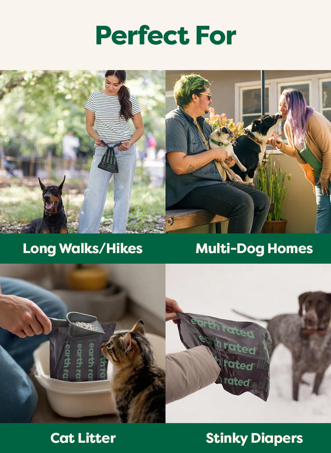 Earth Rated Dog Poop Bags for Dogs, 120 Leak Proof Refill Rolls, Lavender