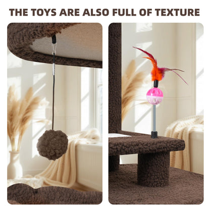 YUNIQUE Cat Tree with Cat Condo and Big Hammock, Grey