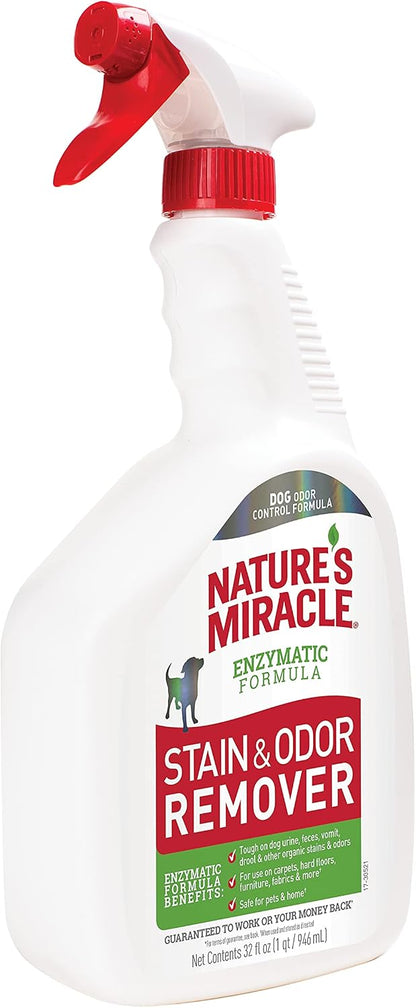 Nature’s Miracle Dog Stain & Odor Remover, Enzymatic Cleaner, 32 oz