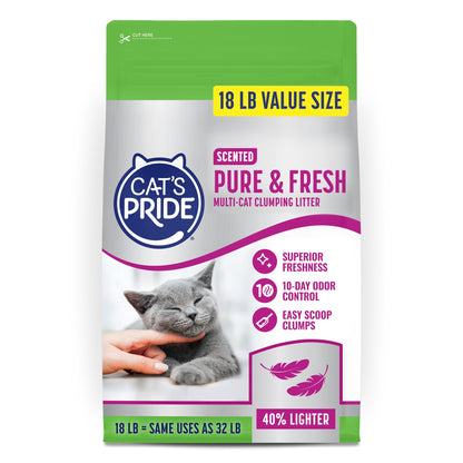 Cat's Pride Antibacterial Litter, Odor-Eliminating Scented 12lb