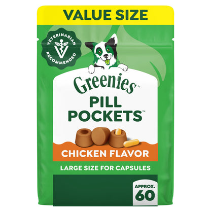 Greenies Pill Pockets Large Size Dog Treats, Peanut Butter, 15.8 oz