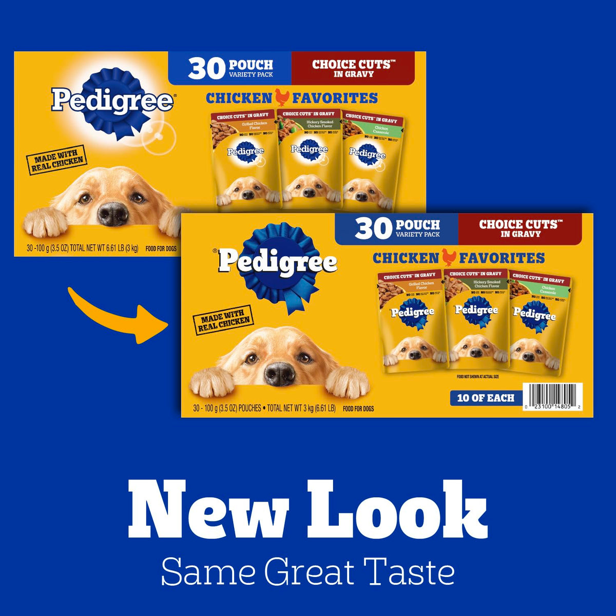 Pedigree Choice Cuts Wet Dog Food Pouch, Protein Variety, 3.5 oz, 30 Count