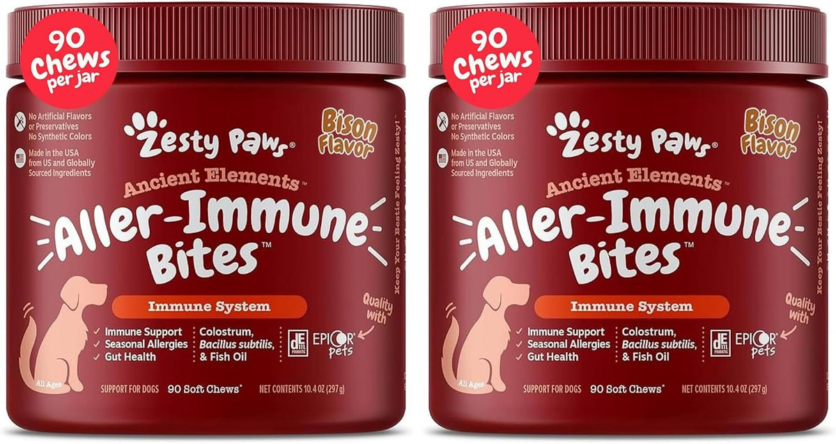 Zesty Paws Dog Allergy Chews - Dog Allergy Relief, Lamb, 90 Ct