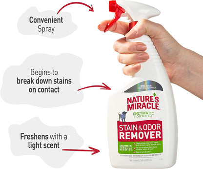 Nature’s Miracle Dog Stain & Odor Remover, Enzymatic Cleaner, 32 oz
