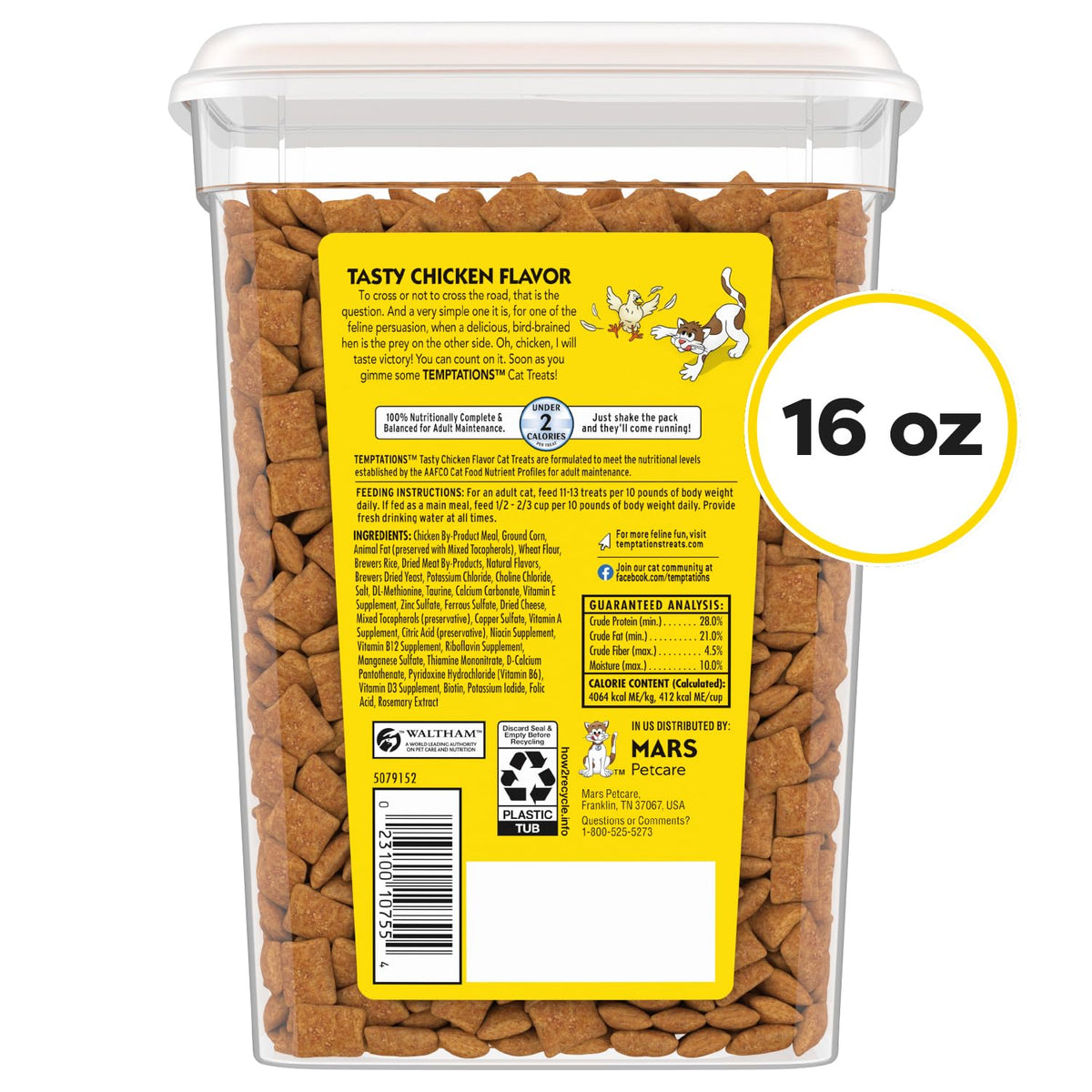 Temptations Classic Crunchy and Soft Cat Treats, Tasty Chicken, 30 oz