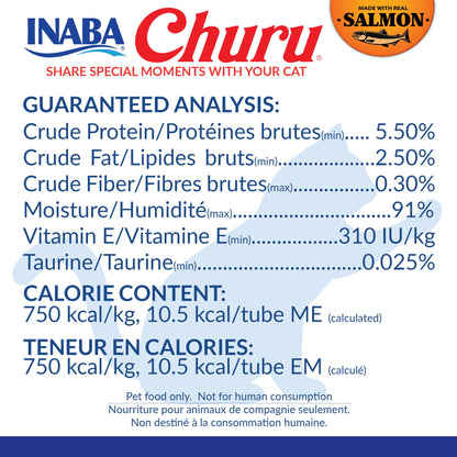 INABA Churu Cat Treats, Lickable, Squeezable Creamy Purée Cat Treat with Green Tea Extract & Taurine, 0.5 Ounces Each Tube, 50 Tubes, Tuna & Chicken Variety