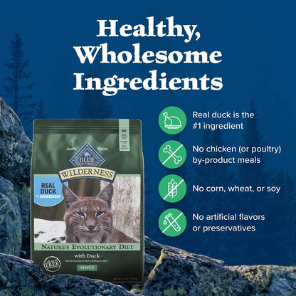 Blue Buffalo Wilderness Chicken Adult Dry Cat Food, Grain-Free, 12 lb