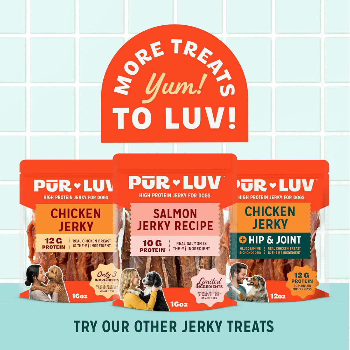 Pur Luv Chicken Jerky Dog Treats,100% Real Chicken Breast, 16 Ounces