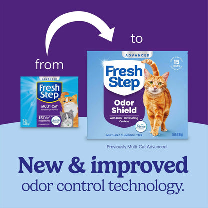 Fresh Step Advanced Odor Shield Clumping Cat Litter with Gain, 18.5 lb, 2Pk