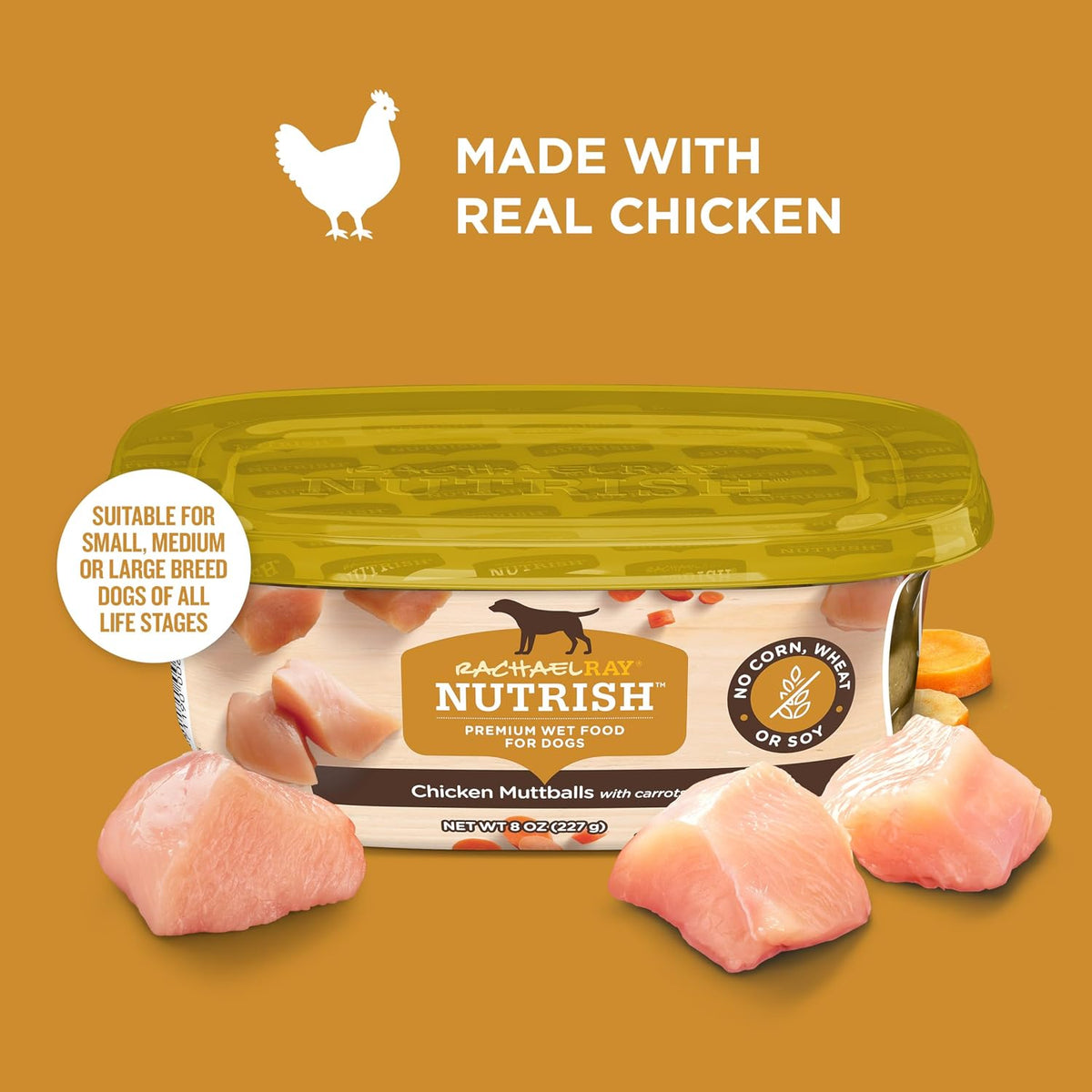 Nutrish Hearty Beef Stew Wet Dog Food, 8 oz. Tub (Pack of 8) (Rachael Ray)
