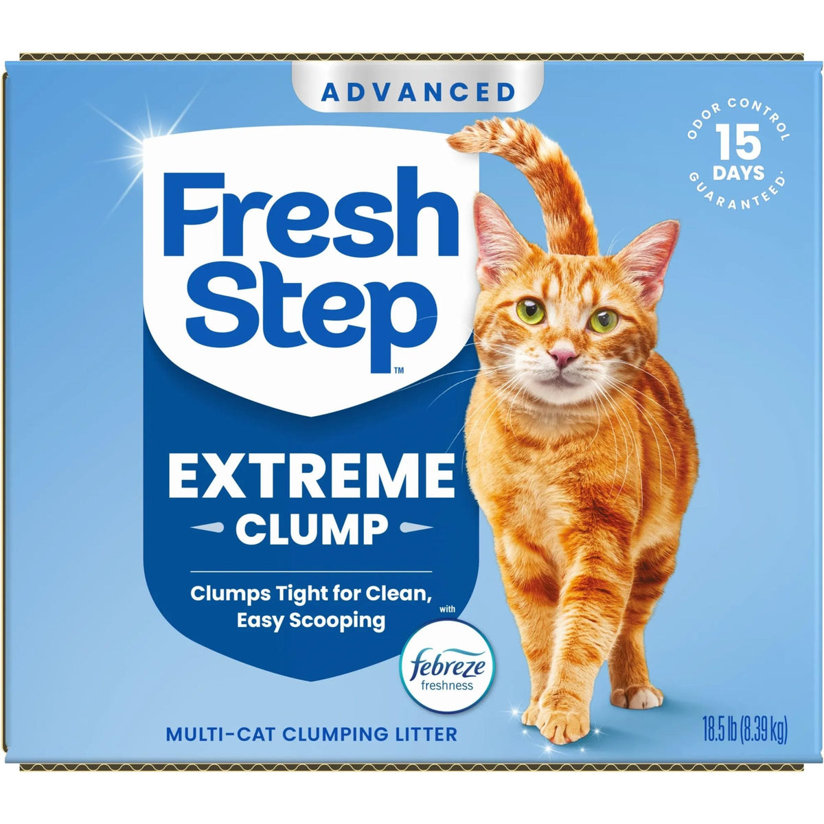 Fresh Step Advanced Odor Shield Clumping Cat Litter with Gain, 18.5 lb, 2Pk