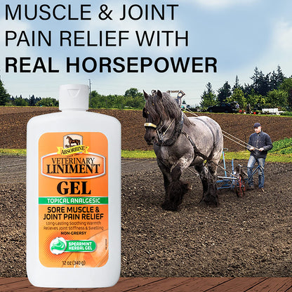 Absorbine Veterinary Liniment Gel, Combo 12 oz Value Size +3 oz Travel Size
