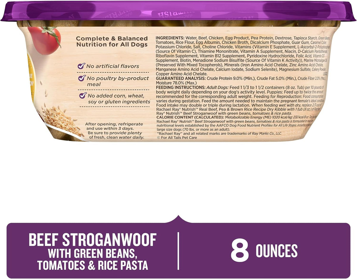 Nutrish Hearty Beef Stew Wet Dog Food, 8 oz. Tub (Pack of 8) (Rachael Ray)