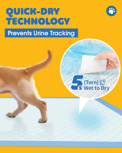 Powools Extra Large Pee Pads, 34 x 28 in, 6-Layer Leakproof, 100-Pack