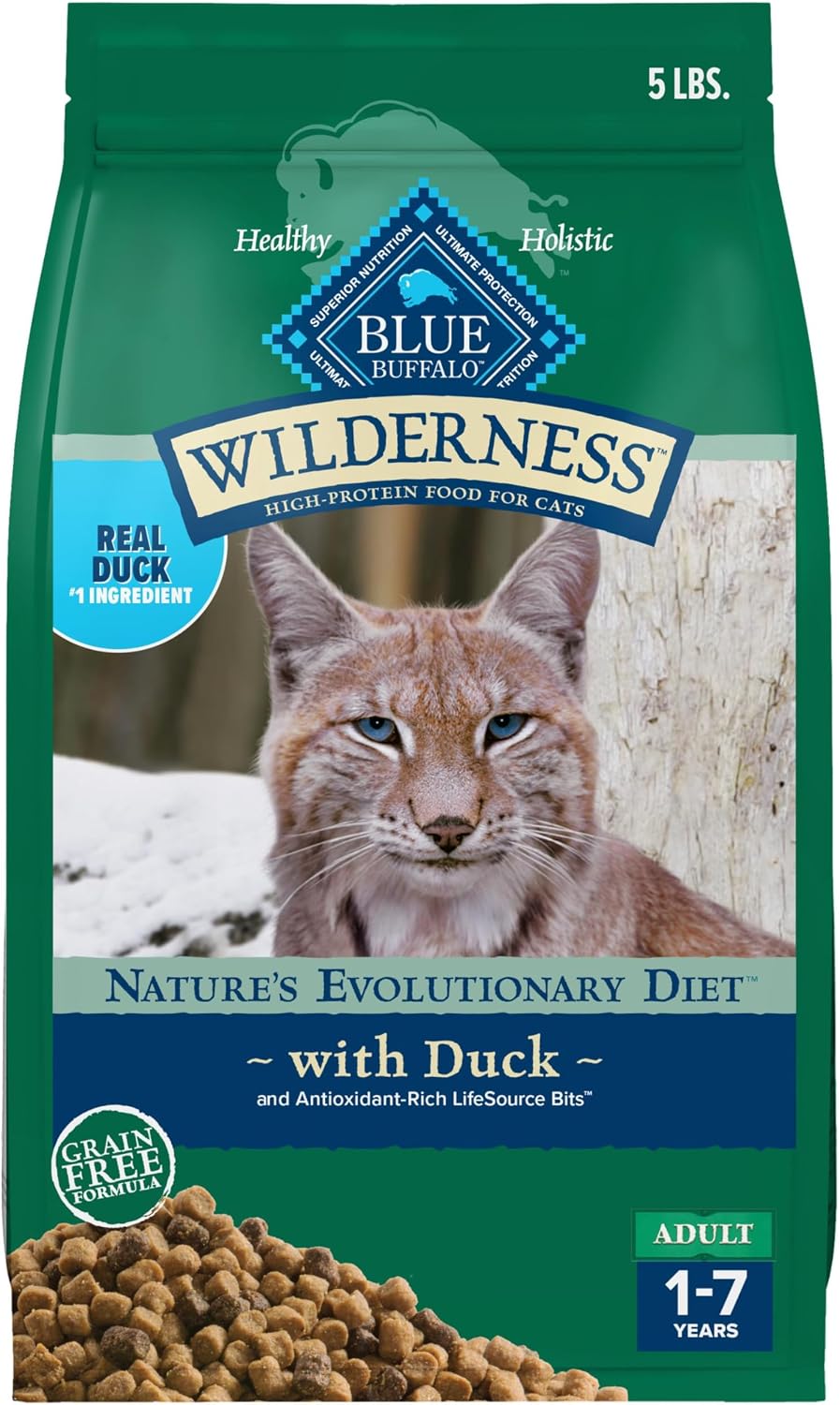 Blue Buffalo Wilderness Chicken Adult Dry Cat Food, Grain-Free, 12 lb