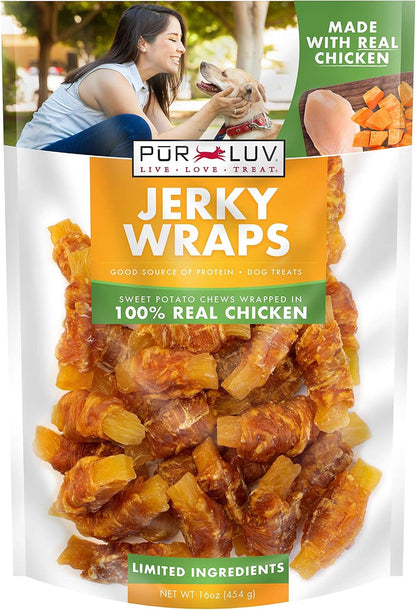 Pur Luv Chicken Jerky Dog Treats,100% Real Chicken Breast, 16 Ounces