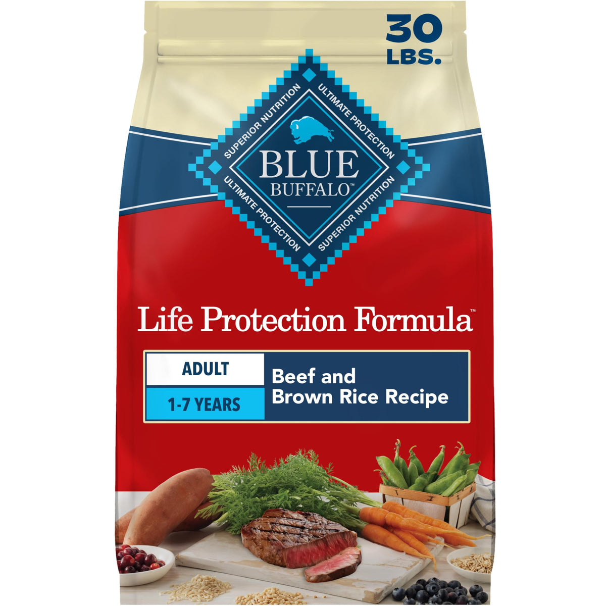 Blue Buffalo Life Protection Formula Chicken Adult Dry Dog Food, 30 lb
