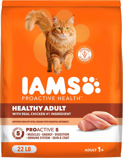 IAMS Proactive Health Healthy Adult Dry Cat Food, Chicken, 22 lb