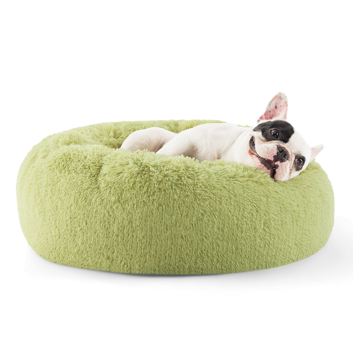Bedsure Calming Small Medium Dog Bed Donut Washable Puppy Bed,27ins Camel