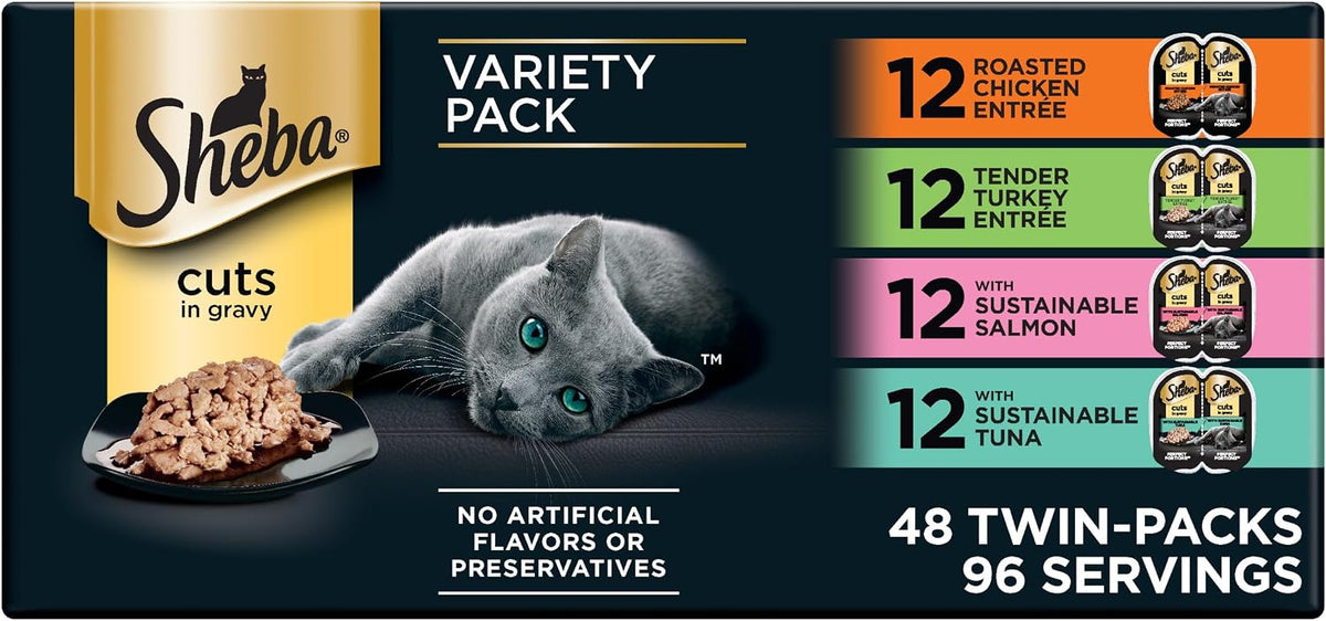 Sheba Perfect Portions Cuts Wet Cat Food, Multipack, 2.6 oz, 24 ct