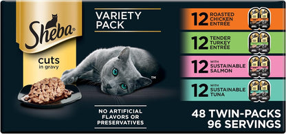 Sheba Perfect Portions Cuts Wet Cat Food, Multipack, 2.6 oz, 24 ct