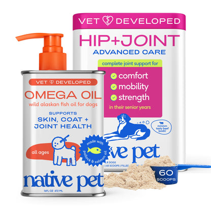 Native Pet Omega 3 Fish Oil for Dogs & Cats – Wild Alaskan Salmon Oil for Dogs Skin and Coat, Supports Joints, Heart & Shedding – Fast-Absorbing Omega 3 6 9 Liquid Supplement – 8oz