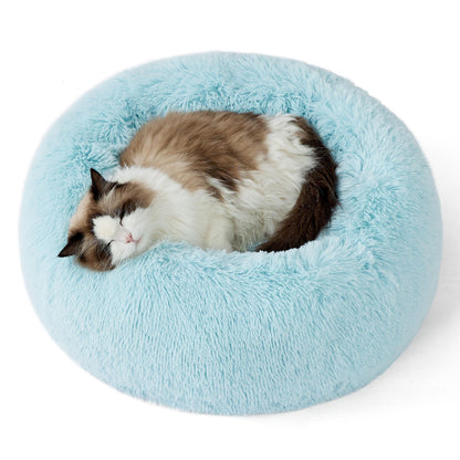 Bedsure Calming Small Medium Dog Bed Donut Washable Puppy Bed,27ins Camel