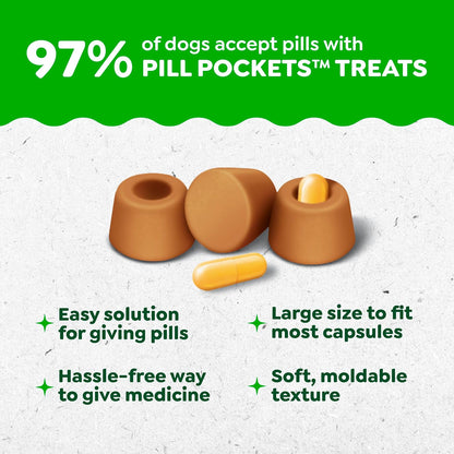 Greenies Pill Pockets Large Size Dog Treats, Peanut Butter, 15.8 oz