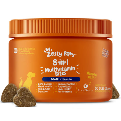 Zesty Paws Dog Vitamins - Dog Multivitamins with Hemp - Chicken, 90 Ct