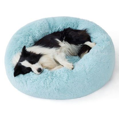 Bedsure Calming Small Medium Dog Bed Donut Washable Puppy Bed,27ins Camel