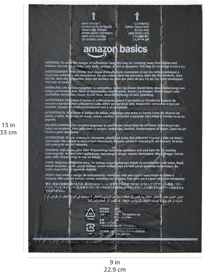 Amazon Basics Dog Poop Leak Proof Bags with Dispenser and Leash Clip, Unscented, 13" x 9" Large Size, 300 Count
