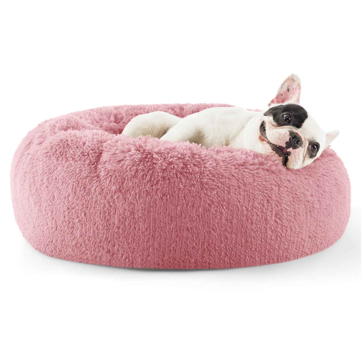 Bedsure Calming Small Medium Dog Bed Donut Washable Puppy Bed,27ins Camel