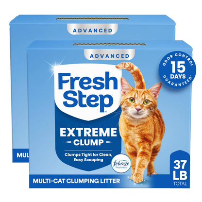 Fresh Step Advanced Odor Shield Clumping Cat Litter with Gain, 18.5 lb, 2Pk