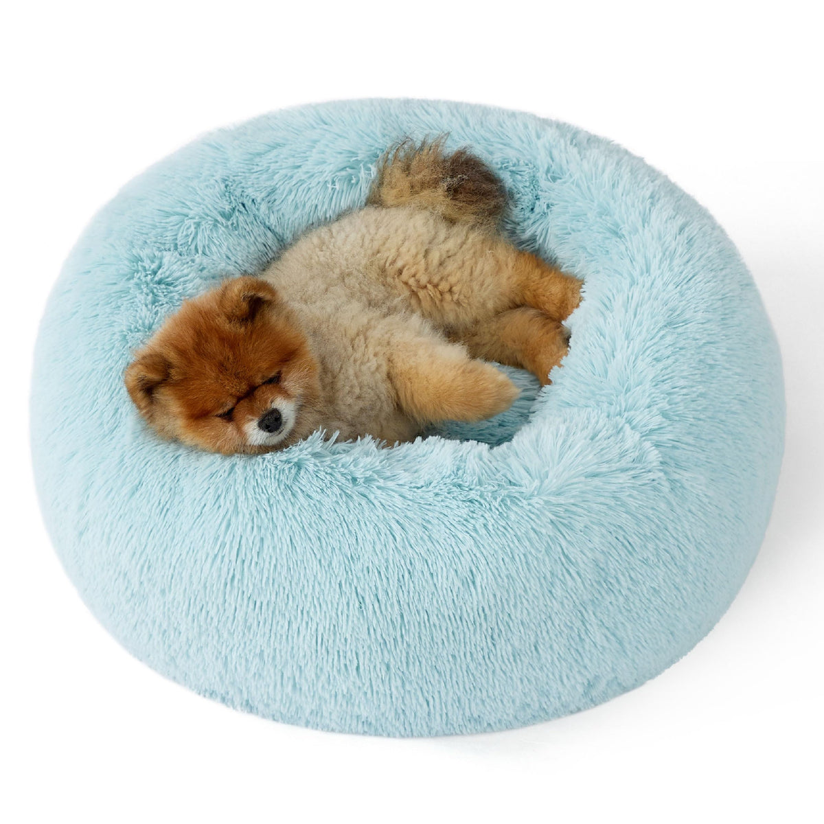 Bedsure Calming Small Medium Dog Bed Donut Washable Puppy Bed,27ins Camel