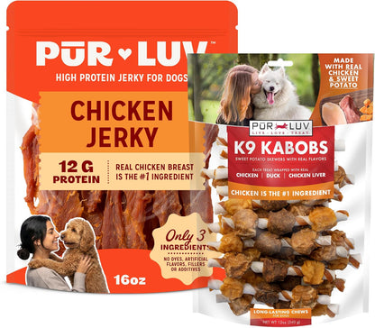 Pur Luv Chicken Jerky Dog Treats,100% Real Chicken Breast, 16 Ounces