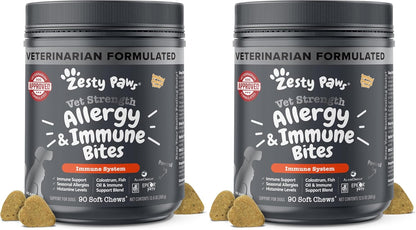 Zesty Paws Dog Allergy Chews - Dog Allergy Relief, Lamb, 90 Ct