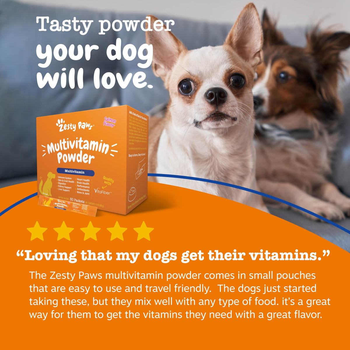 Zesty Paws Dog Vitamins - Dog Multivitamins with Hemp - Chicken, 90 Ct