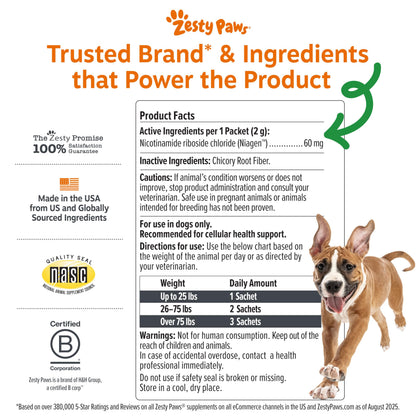Zesty Paws Dog Vitamins - Dog Multivitamins with Hemp - Chicken, 90 Ct